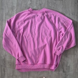 Bright Pink Crewneck Sweatshirt Barbiecore American Eagle Top Womens Oversized S